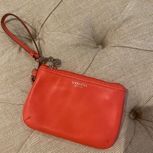 Coach Red Leather Wristlet